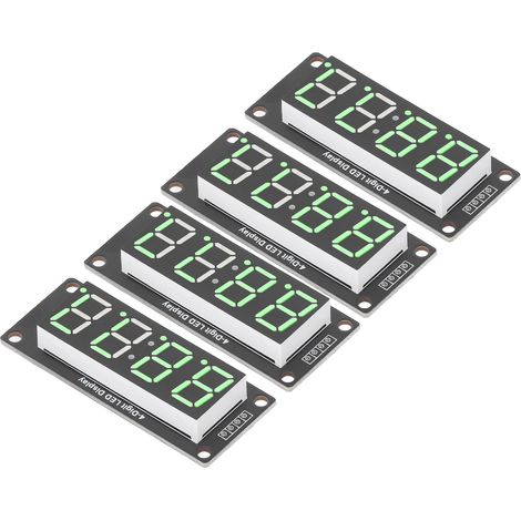 4er-Set 4-stellige digitale LED-Röhrenanzeige, 7-Segment-Uhrmodul TM1637, 0,56 Zoll, Grün, MRA041A (1/5)