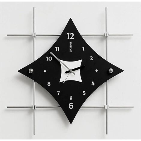 Bedroom Modern Table Clock, 16" Creative Geometry Acrylic Stereo Wall Clock, Placed/Wall Mounted, for Living Room/Desk Table Decor/Art Gift/Wall Decor(Black) (1/5)