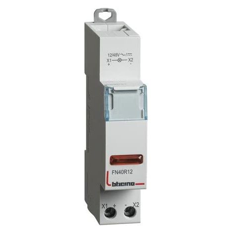 Portalampada per segnalazione con LED rosso a 12Vac 1 Modulo