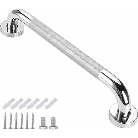 Maniglione di sicurezza per bagno da 40 cm - Antiscivolo, in acciaio inox, per doccia - Con viti (1/4)