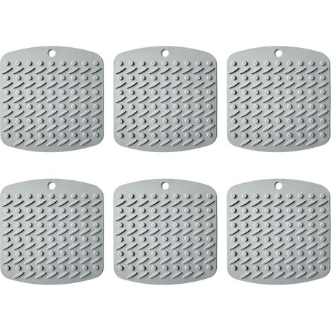 Lot de 6 dessous de plat en silicone antidérapants et résistants à la chaleur, pour plats, casseroles et poêles chauds (rouge). (1/5)