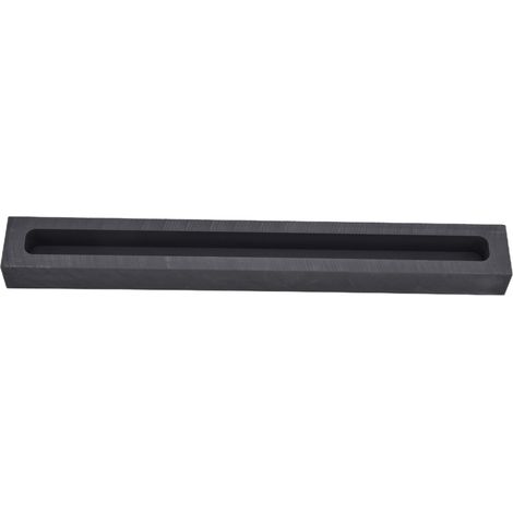 Moule en graphite pour coulée de métaux non ferreux, lingotière en bande, creuset de fusion et raffinage, dimensions extérieures 250x30x20mm, intérieures 230x15x15mm. (1/5)