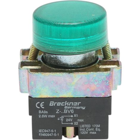 Pulsante indicatore LED verde 24V LAY5 Breckner Germany (1/5)