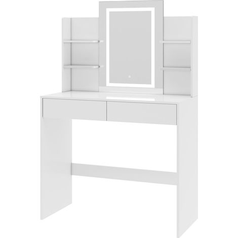Dressing Table Adjustable LED Mirror Vanity Table Make up Desk Texas WHITE