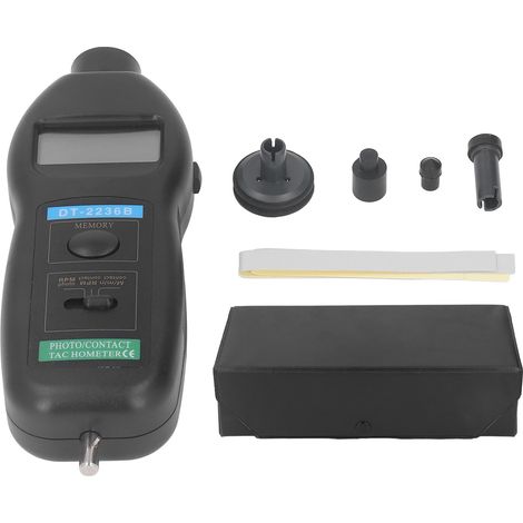 Tragbarer 5-stelliger LCD-Drehzahlmesser, kontaktbasierte und optische Drehzahlmessung, digitaler Drehzahlregler (1/5)