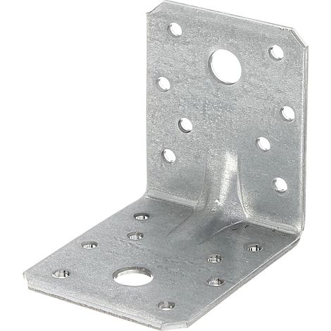 GAH-Alberts 330354 Squadretta di giunzione angolare rinforzata con nervatura di rinforzo, Acciaio, 70 x 70 x 55 mm / 50 pz (1/3)