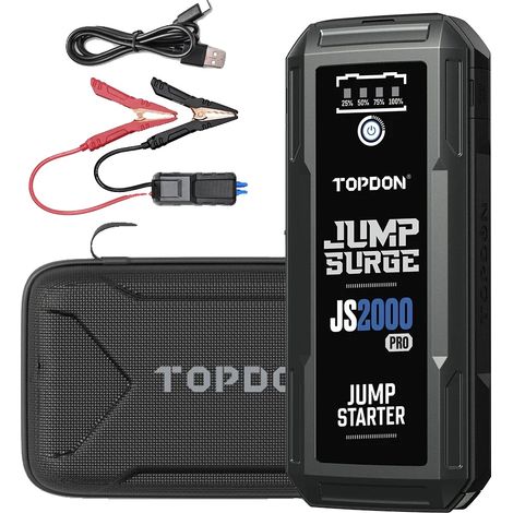 Démarreur de voiture, 2500A de courant de pointe, batterie externe de 16000mAh, JS2000PRO (1/2)