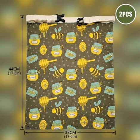 Sac à Pain Naturel avec Fermeture Éclair, Doublure en Cire d'Abeille, Organisateur Alimentaire pour Rangement Maison et Pique-nique, (1/4)