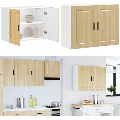vidaXL Armoire murale de cuisine Porto chêne sonoma bois d'ingénierie (1/5)