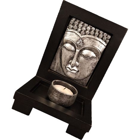 Porte-encens en forme de statue de Bouddha, chandelier en pierre d'inspiration zen raffiné, décoration pour hôtels et salons de beauté, argent, taille unique.
