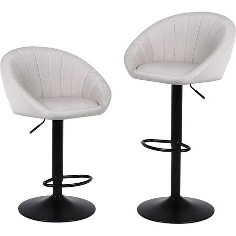 Bar Stools, Breakfast Barstools with Backrest (Beige,Set of 2)