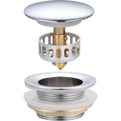 Bonde Lavabo Universel, Bouchon de Lavabo Pop-Up avec Joints pour Baignoire, Cuisine, lavabo (1/4)