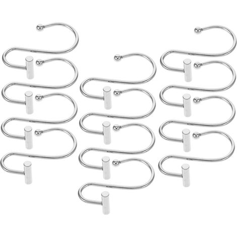 12pièces Crochets pour Rideau de Douche et Tringle Supports Décoratifs Forme de S Lot pour Suspension Facile Salle de Bain ou Chambre (1/5)