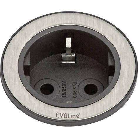 EVOline 159280001100 Multipresa ad incasso 1 parte acciaio inox, Nero 1 pz.