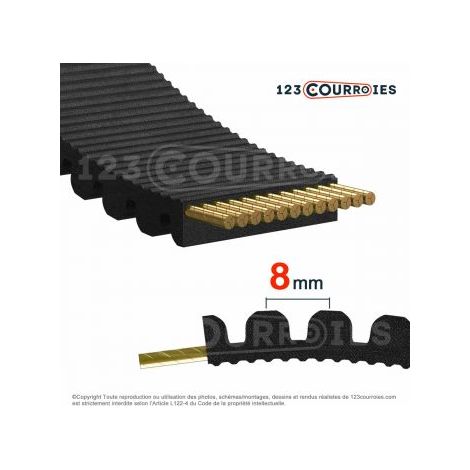 Courroie dentée Gates Polychain GT2 1200-8MGTPC2-36
