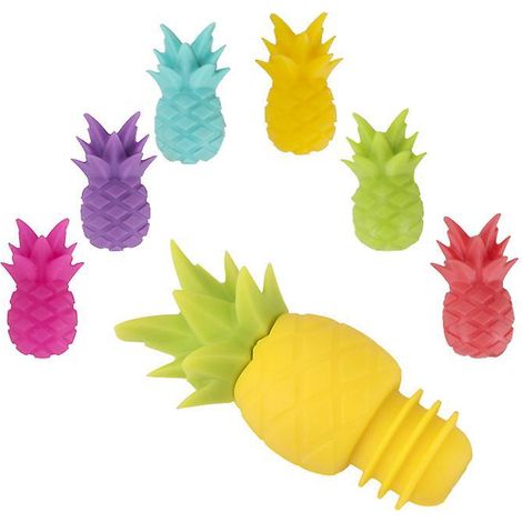 bouchon De Bouteille Marqueurs De Verre, 1pices Bouchon Vin En Silicone Et 6pices Marqueur De Verre Pour Runions De Famille, Ftes Et Autres Evnem (1/5)