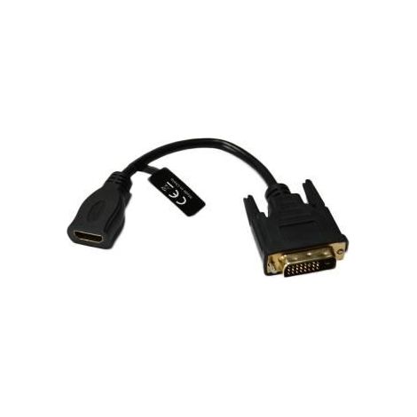 Adaptateur HDMI/DVI - CONNECTLAND - 20 cm - HDMI femelle 19 broches - DVI‑D mâle 24+1 - Connecteurs dorés