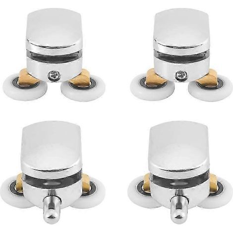 Jeu de 4 roulettes de 23 mm pour porte de douche coulissante - Roulettes de rechange de qualité supérieure pour une ouverture et une fermeture en douceur. (1/5)