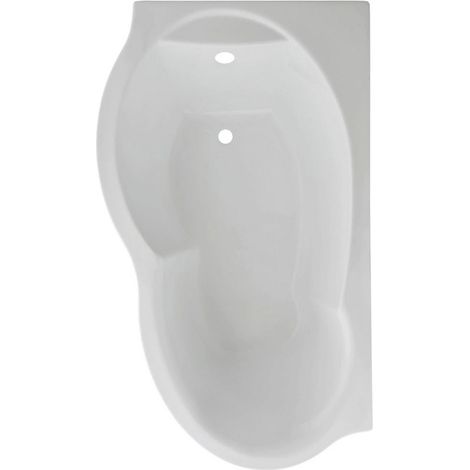 Baignoire asymétrique gauche-droite Ariana avec tablier 140 x 90cm - Angle: Gauche - Siphon: Sans (1/2)