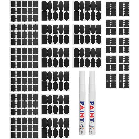 220 étiquettes waterproof pour pots de fleurs, stickers tableau noir avec 2 stylos, type beJ. (1/5)