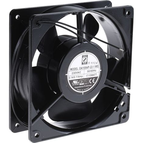 Ventilateur axial RS PRO 230 V c.a., 186.9m³/h, 120 x 120 x 38mm, 15W ( Prix pour 1 ) (1/5)