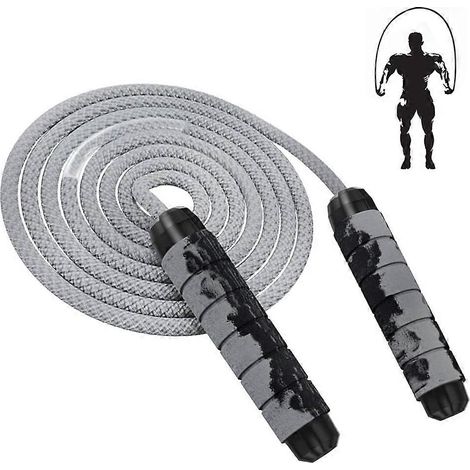 Méthode de fitness à la corde à sauter, corde à sauter lestée à longueur ajustable pour l'endurance cardio en intérieur et en extérieur (1/4)