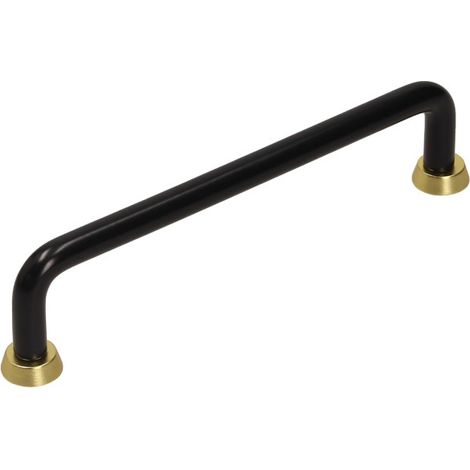 Maniglia US18, nero opaco, oro spazzolato, 128 mm (1/4)