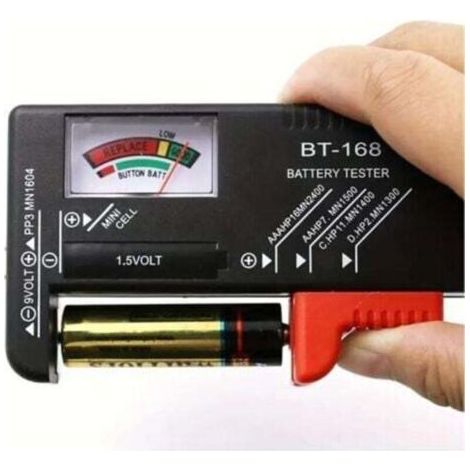 Testeur de tension piles AA/AAA/C/D/9V/1.5V - Code couleur, indicateur universel (1/4)