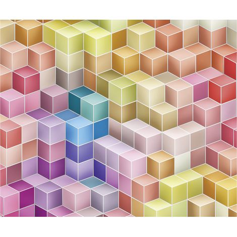 Komar Wandtapete - Happy Blocks - 250 x 300 cm - Vlies Digitaldruck - Modern (1/2)