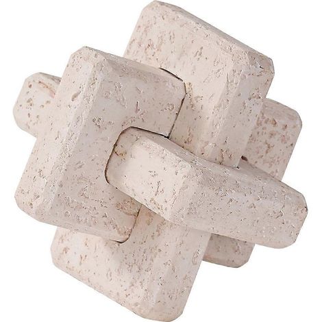 Décoration en travertin à nœud à 3 maillons, décoration de table basse, décoration de console d'entrée, ornement en cubes imbriqués (1/5)