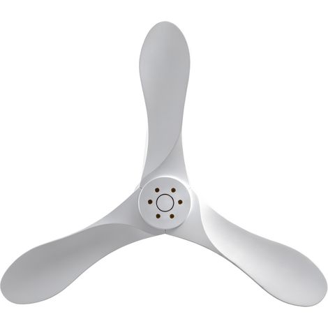 Ventilateur de plafond 36 pouces en bois blanc, réversible pour chambre, design moderne FloraGrace (1/5)