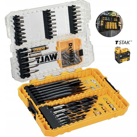 Dewalt DT70758 Extreme 57 Pc Screwdriver + Flat Spade + Brad Point Bit Tstak Set