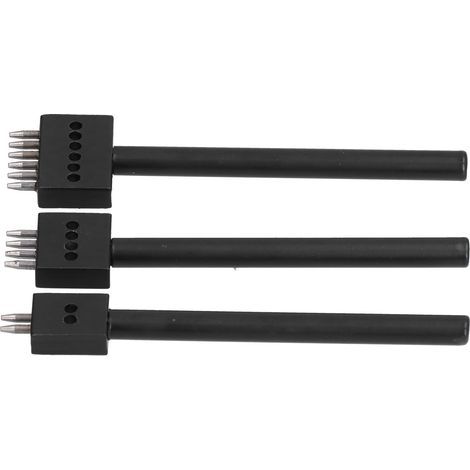 Kit de 3 outils perforés pour cuir, dents noires, durables, rapides et faciles à utiliser pour le bricolage du cuir (5 mm). (1/5)