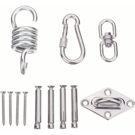 Support mural en acier inoxydable résistant, charge max 200 kg, idéal pour suspendre hamac, fauteuil suspendu ou balançoire. Fixation robuste pour poutre en bois, usage extérieur et intérieur. (1/5)