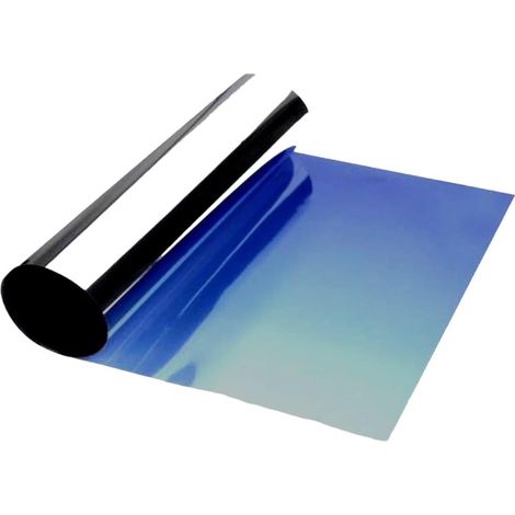 Bande de film solaire pour pare-brise, opacité graduée sur base transparente, non réfléchissante et sans métallisation Bleu 150 x 20 cm (1/3)