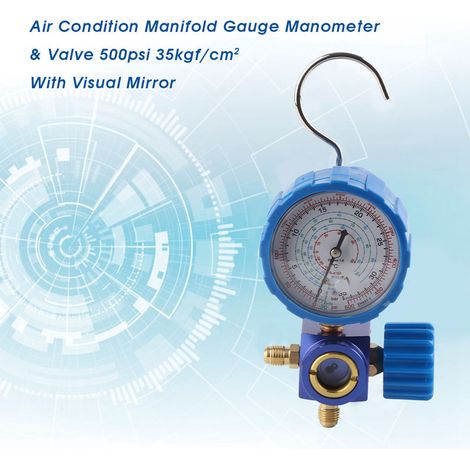 Ensemble de Manifold de Climatisation Manomètre et Vannes 35 bars 500 psi avec Miroir de Contrôle (1/5)