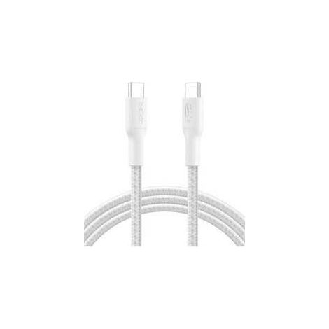 Cable trenzado USB-C a USB-C de 240 W, 2 m, blanco (1/5)