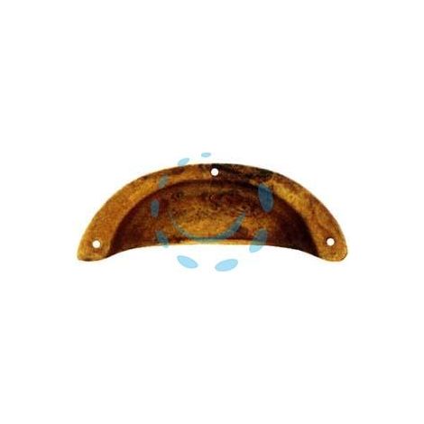 MANIGLIE PER MOBILI A CONCHIGLIA MOD.15122 IN OTTONE ANTICATO - mm.77x31h.