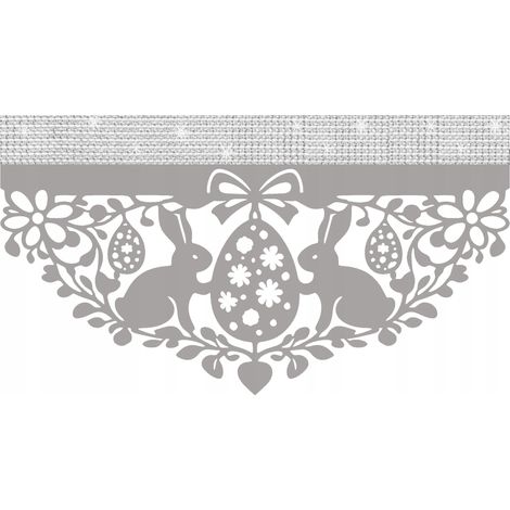 N15 Küchengardine mit Umschlagform, Oster-Frühlings-Design, 60 x 30 cm, Einheitsgröße