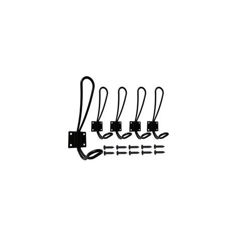 Murale Patere Porte Manteau Noir, 5 Pièces Muraux Crochets et Patères pour la Maison Retro Metal Crochet Lourd avec Vis pour Entrée Salle de Bain Toilette Cuisine Meuble