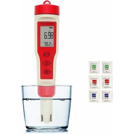 pH-mètre, pH/TDS/EC/conductimètre de température, étalonnage automatique haute précision, numérique pour piscines, eau potable et aquariums (1/5)
