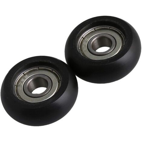 Lot de 2,8 x 32 x 12 mm Noir Plastique Roulement en acier à roulement à billes Guide Poulie Rouleau ronde de roue pour porte fenêtre (1/4)