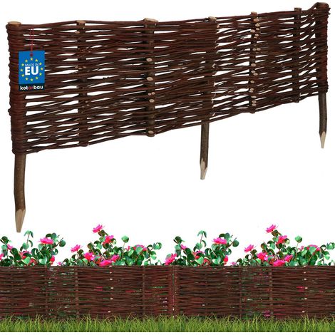 KOTARBAU® Clôture Bois  - Bordure Jardin Extérieur - 100 x 30 cm - Bordure de Jardin en Osier à Planter - Marron - Cloture en Osier - Décoration Extérieure (1/5)