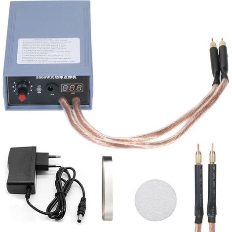 5000W Portable Spot Welder Portable Spot Welder Haute Puissance 0-800A Courant Réglable Machines De Soudage pour 18650 Batterie EU Plug,de DEBUNS (1/5)