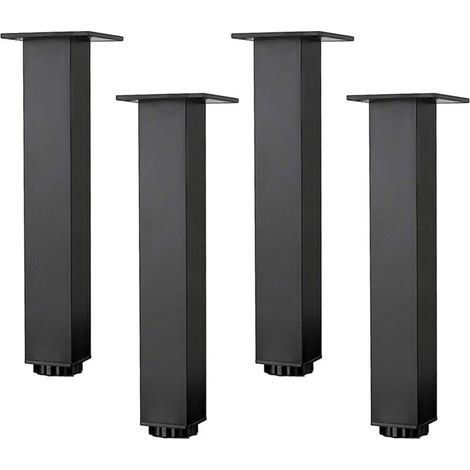 Pieds de Meubles en Alliage D'aluminium Réglables en Hauteur, Pieds D'armoire de Salle de Bain de Lavabo Noir Mat,4 Pièces (35cm/13.8in) (1/5)