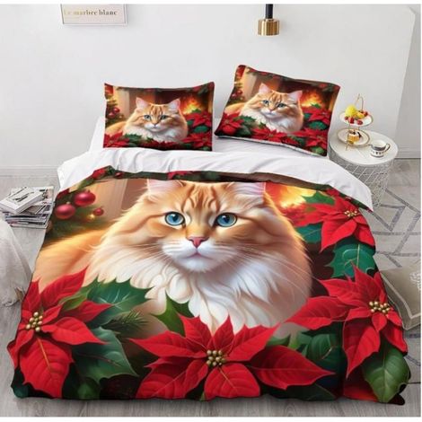 1 Parure de lit,Housse de couette 240x260cm,Microfibre douce,2 taies d'oreiller 65x65cm,Fermeture éclair cachée,Chambre adulte enfant (1/4)