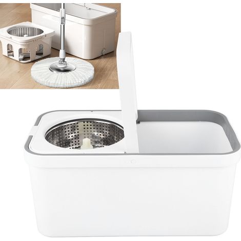Kit de limpieza de suelos con cubo y esponja giratoria de 360° – sistema de limpieza con esponja de microfibra – ABS/PP/acero – 125 cm – 1 esponja + 1 cubo (1/5)