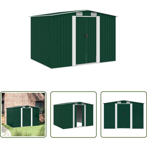 vidaXL Gartenschuppen Metall - Gartenschuppen Grün Metall 257 x 205 x 178 cm (1/5)