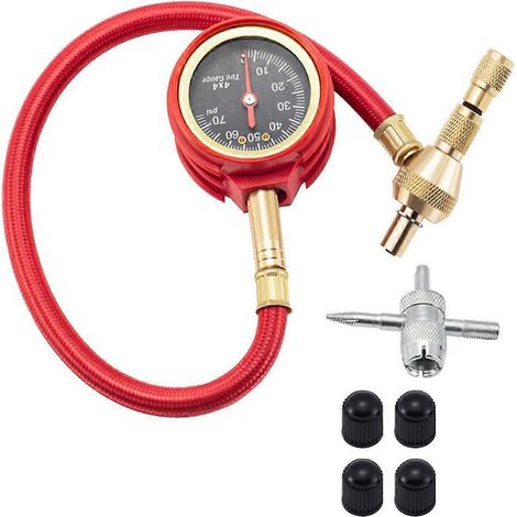 Manomètre de pression des pneus à double échelle avec cadran lumineux pour voitures, camions, SUV, quads, jeeps et véhicules tout-terrain. (1/5)