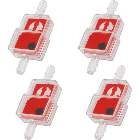Nazalus-Sale 4 x 6 mm quadratischer Inline-Kraftstofffilter, Motorrad, Moped, Roller, 1/4 Zoll Inline-Kraftstofffilter, Motorrad, Rasenmäher, Kraftstofffilter, Rot